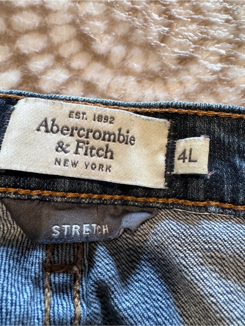 Abercrombie & Fitch Blue Stretch Jeans 4L with Contrast Stitching